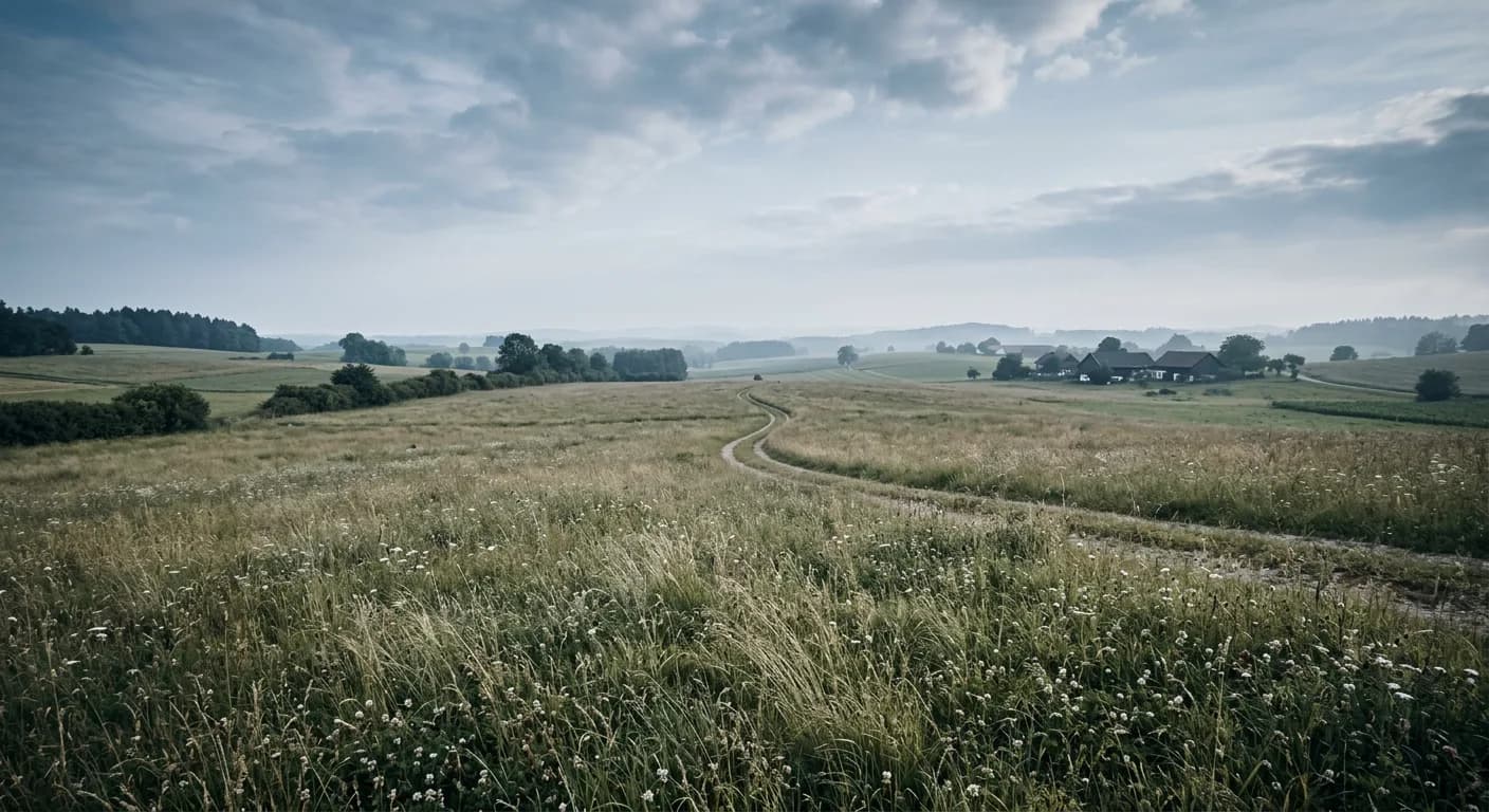 Drone over farmland within line of sight