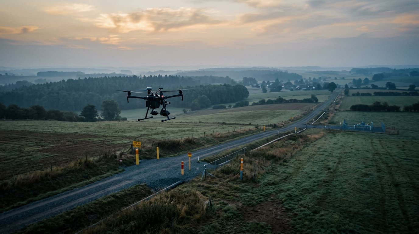 Drohne über Gastrasse — Methangas-Detektion GDDC Guard